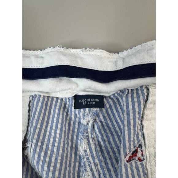 Polo Ralph Lauren Mens Seersucker Shorts 36 Nautical Flag Embroidered Striped - Picture 14 of 16